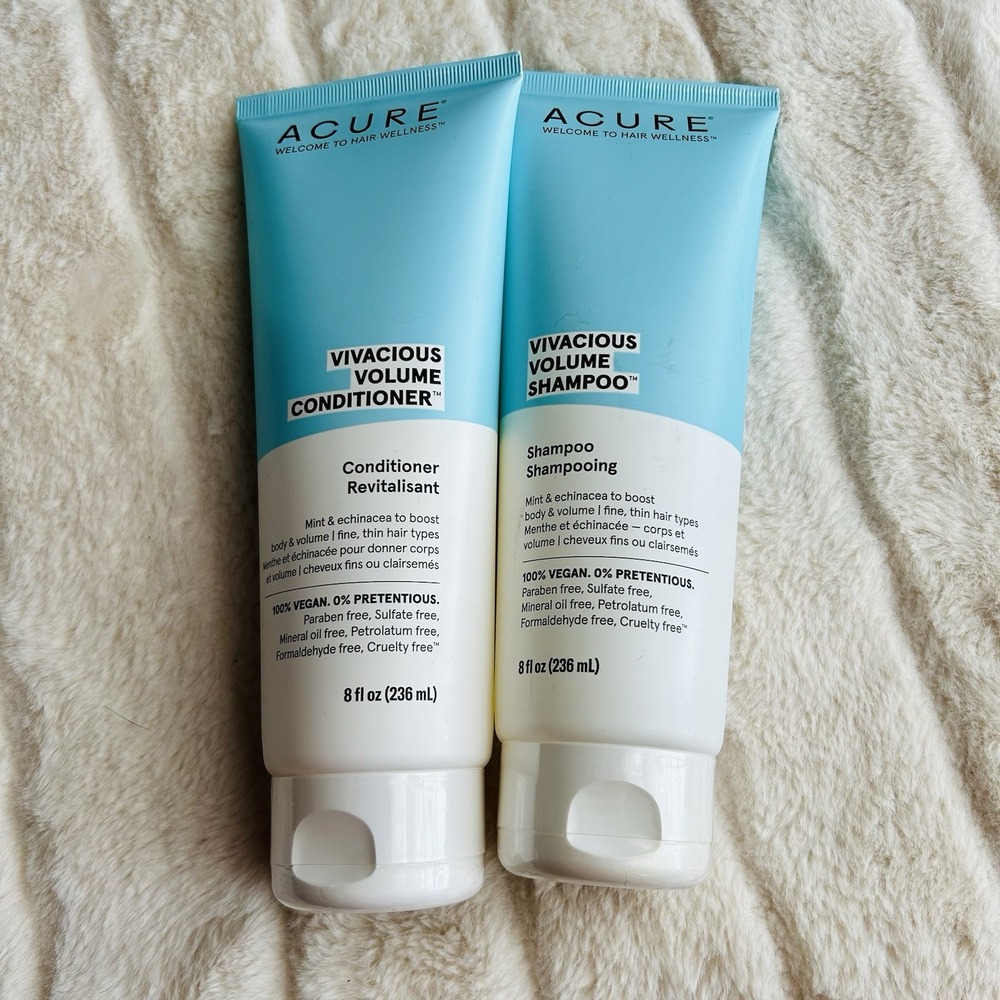 NEW Acure Simply Smoothing Shampoo & Conditioner 8 Oz Each Sealed Lot Of 2